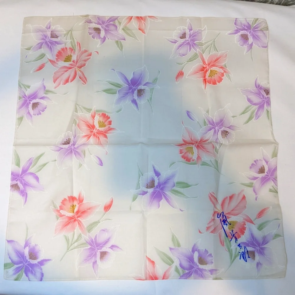 NWOT Vintage Japanese Flower Handkerchief